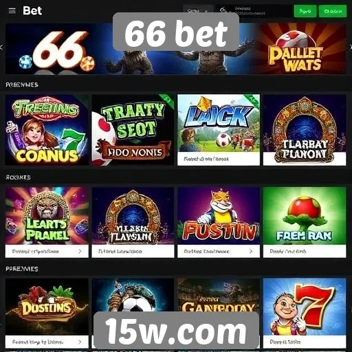 Variedade de jogos disponíveis na plataforma 66 bet